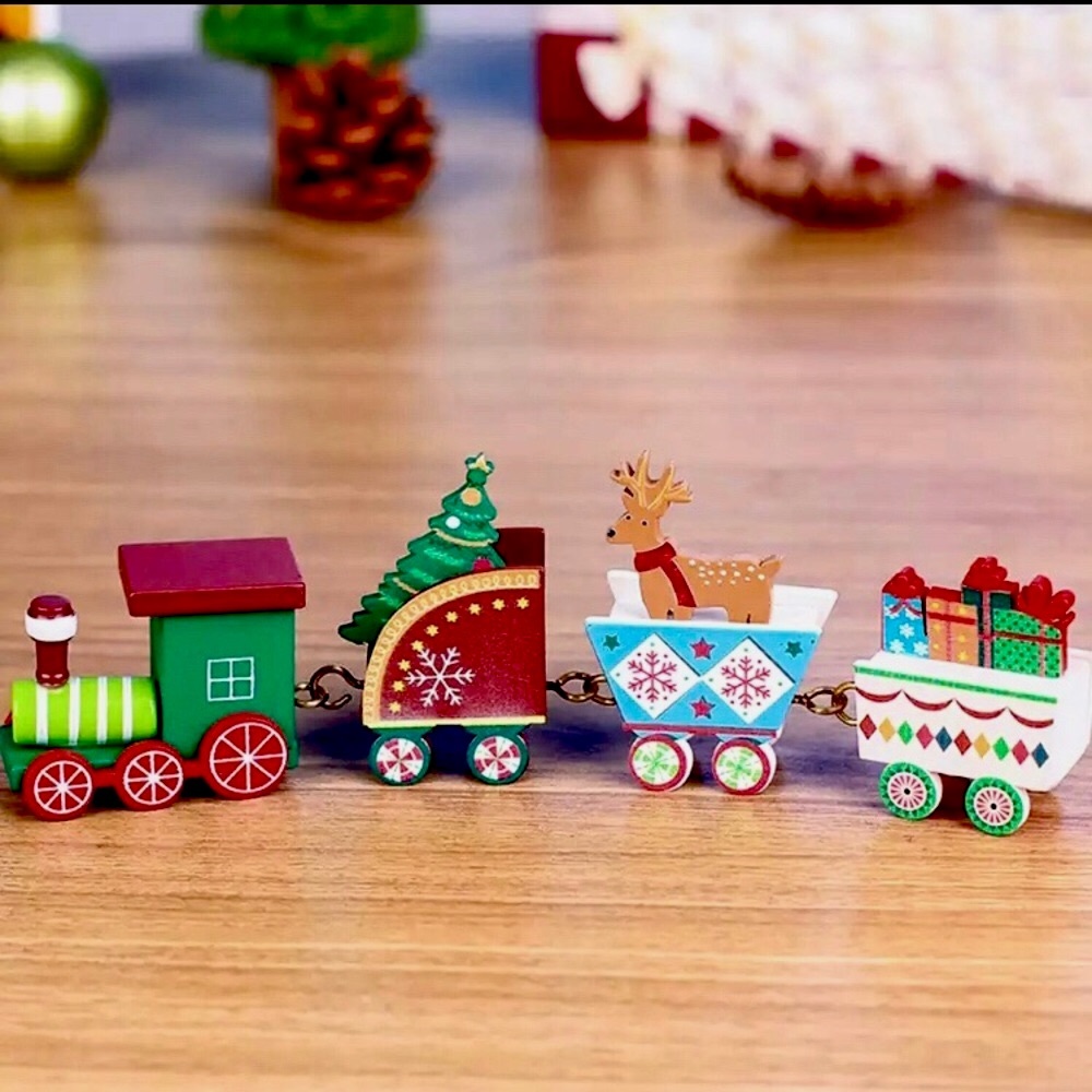 Christmas Wooden Train Decoration
